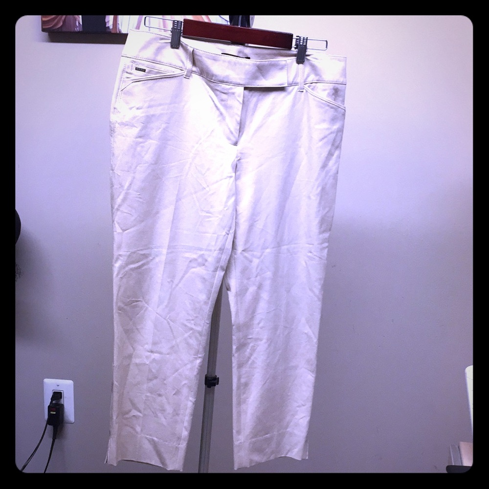 WHBM Beige Crop Leg Pants